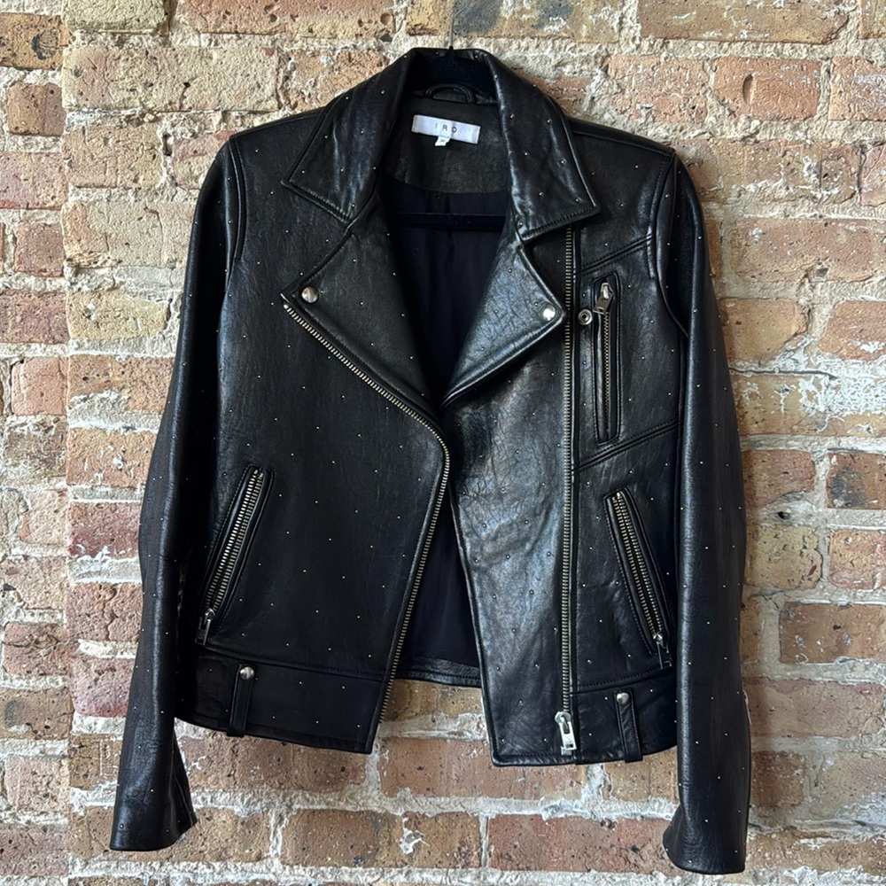 IRO Paris Leather Studded Jacket 36